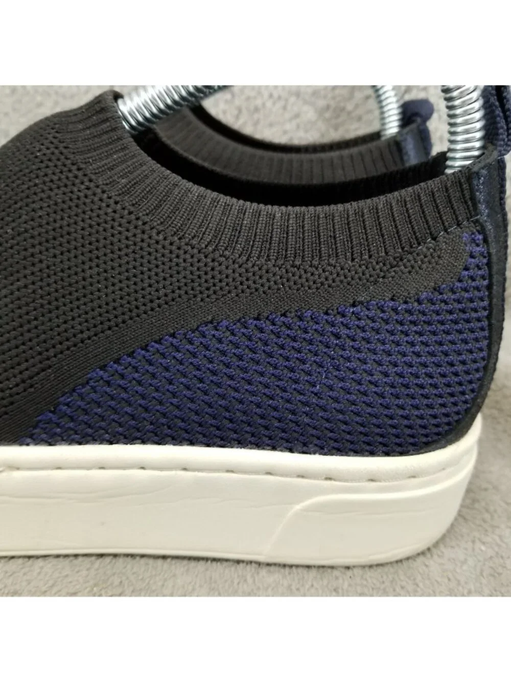 Naked Feet Shoes Womens Size 8 Adapt Black Blue Knit Slip On Sneakers *Read*
